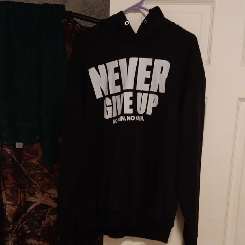 Black Hoodie with Motivational Print